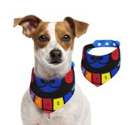 Double Sided Cotton Dog Birthday Bandana Girl Boy, Washable Cute Abstract cat Dog Scarf Bibs for Small Medium Large Unisex Dogs Cats Pets Large