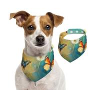 Double Sided Cotton Dog Birthday Bandana Girl Boy, Washable Dancing Dandelions and Butterflies Dog Scarf Bibs for Small Medium Large Unisex Dogs Cats Pets Large