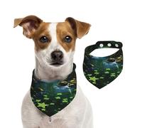 Double Sided Cotton Dog Birthday Bandana Girl Boy, Washable Deep Forest Dog Scarf Bibs for Small Medium Large Unisex Dogs Cats Pets Large