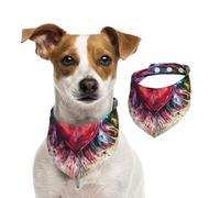 Double Sided Cotton Dog Birthday Bandana Girl Boy, Washable Dreamy Love Angel Wings Dog Scarf Bibs for Small Medium Large Unisex Dogs Cats Pets Medium