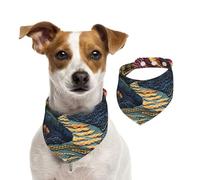 Double Sided Cotton Dog Birthday Bandana Girl Boy, Washable Embroidery Landscape Painting Dog Scarf Bibs for Small Medium Large Unisex Dogs Cats Pets Medium