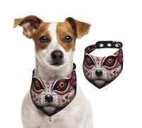 Double Sided Cotton Dog Birthday Bandana Girl Boy, Washable Evil Flower Kitten Dog Scarf Bibs for Small Medium Large Unisex Dogs Cats Pets Small
