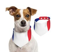 Double Sided Cotton Dog Birthday Bandana Girl Boy, Washable French Flag Dog Scarf Bibs for Small Medium Large Unisex Dogs Cats Pets Medium