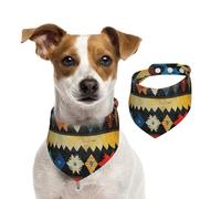 Double Sided Cotton Dog Birthday Bandana Girl Boy, Washable Knitted Symmetrical Pattern Dog Scarf Bibs for Small Medium Large Unisex Dogs Cats Pets Medium