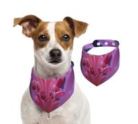 Double Sided Cotton Dog Birthday Bandana Girl Boy, Washable Lily Flowers Filled with Dew Dog Scarf Bibs for Small Medium Large Unisex Dogs Cats Pets Small