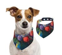 Double Sided Cotton Dog Birthday Bandana Girl Boy, Washable Luminous Rainbow Ball Dog Scarf Bibs for Small Medium Large Unisex Dogs Cats Pets Medium