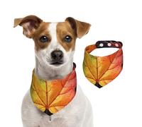 Double Sided Cotton Dog Birthday Bandana Girl Boy, Washable Maple Leaves with Dew Dog Scarf Bibs for Small Medium Large Unisex Dogs Cats Pets Large