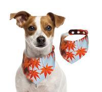 Double Sided Cotton Dog Birthday Bandana Girl Boy, Washable Maple Trees Dog Scarf Bibs for Small Medium Large Unisex Dogs Cats Pets Large