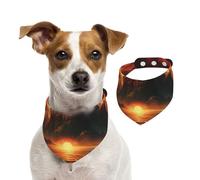 Double Sided Cotton Dog Birthday Bandana Girl Boy, Washable Mountain Range Glowing Dog Scarf Bibs for Small Medium Large Unisex Dogs Cats Pets Small