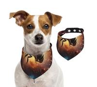 Double Sided Cotton Dog Birthday Bandana Girl Boy, Washable Mysterious and Evil Bees Dog Scarf Bibs for Small Medium Large Unisex Dogs Cats Pets Small