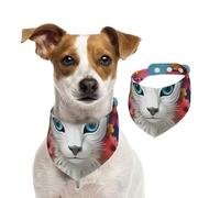 Double Sided Cotton Dog Birthday Bandana Girl Boy, Washable Mysterious and serious Little cat Dog Scarf Bibs for Small Medium Large Unisex Dogs Cats Pets Medium