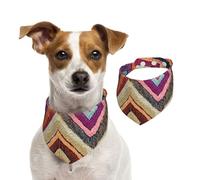 Double Sided Cotton Dog Birthday Bandana Girl Boy, Washable Mysterious Colorful Patterns Dog Scarf Bibs for Small Medium Large Unisex Dogs Cats Pets Small