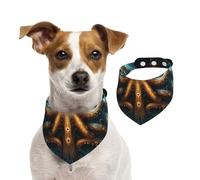 Double Sided Cotton Dog Birthday Bandana Girl Boy, Washable Mysterious Magic Octopus Dog Scarf Bibs for Small Medium Large Unisex Dogs Cats Pets Large
