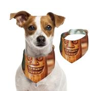 Double Sided Cotton Dog Birthday Bandana Girl Boy, Washable Mysterious Smiling face Dog Scarf Bibs for Small Medium Large Unisex Dogs Cats Pets Small