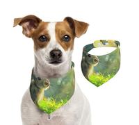 Double Sided Cotton Dog Birthday Bandana Girl Boy, Washable Naive Little Rabbit Dog Scarf Bibs for Small Medium Large Unisex Dogs Cats Pets Small