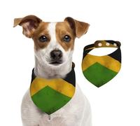 Double Sided Cotton Dog Birthday Bandana Girl Boy, Washable Old Jamaican Flag Dog Scarf Bibs for Small Medium Large Unisex Dogs Cats Pets Medium