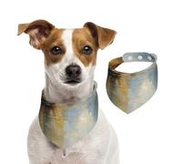 Double Sided Cotton Dog Birthday Bandana Girl Boy, Washable Poetic Landscape Painting Dog Scarf Bibs for Small Medium Large Unisex Dogs Cats Pets Large