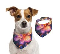 Double Sided Cotton Dog Birthday Bandana Girl Boy, Washable Radiant and Stunning Flowers Dog Scarf Bibs for Small Medium Large Unisex Dogs Cats Pets Large