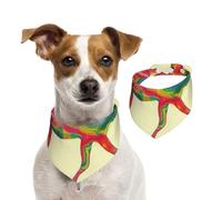 Double Sided Cotton Dog Birthday Bandana Girl Boy, Washable Rainbow Spotted Deer Dog Scarf Bibs for Small Medium Large Unisex Dogs Cats Pets Medium