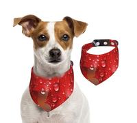 Double Sided Cotton Dog Birthday Bandana Girl Boy, Washable Red Maple Leaves with Dew Dog Scarf Bibs for Small Medium Large Unisex Dogs Cats Pets Small