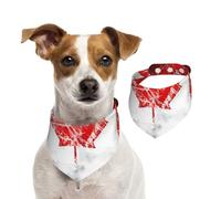 Double Sided Cotton Dog Birthday Bandana Girl Boy, Washable Retro Canada Flag Dog Scarf Bibs for Small Medium Large Unisex Dogs Cats Pets Large
