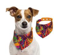 Double Sided Cotton Dog Birthday Bandana Girl Boy, Washable Rock Skeleton Dog Scarf Bibs for Small Medium Large Unisex Dogs Cats Pets Small