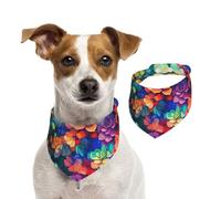Double Sided Cotton Dog Birthday Bandana Girl Boy, Washable Roses with Christmas Dog Scarf Bibs for Small Medium Large Unisex Dogs Cats Pets Large