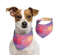 Double Sided Cotton Dog Birthday Bandana Girl Boy, Washable The Colorful Sunset in The Snow Capped Mountains Dog Scarf Bibs for Small Medium Large Unisex Dogs Cats Pets Small