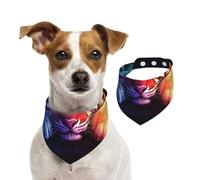 Double Sided Cotton Dog Birthday Bandana Girl Boy, Washable The Colorful Tiger in Sleep Dog Scarf Bibs for Small Medium Large Unisex Dogs Cats Pets Medium
