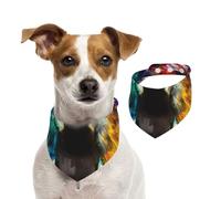 Double Sided Cotton Dog Birthday Bandana Girl Boy, Washable The Colorful Wings of The Angel in Front of The Window Dog Scarf Bibs for Small Medium Large Unisex Dogs Cats Pets Large