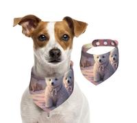 Double Sided Cotton Dog Birthday Bandana Girl Boy, Washable The Cute Little Bear Dog Scarf Bibs for Small Medium Large Unisex Dogs Cats Pets Large