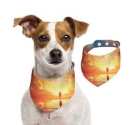 Double Sided Cotton Dog Birthday Bandana Girl Boy, Washable The Eagle Flying Under The Sunset Dog Scarf Bibs for Small Medium Large Unisex Dogs Cats Pets Large