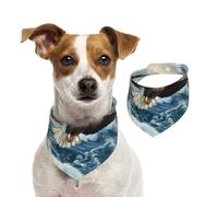 Double Sided Cotton Dog Birthday Bandana Girl Boy, Washable The Eagle Spreading Dog Scarf Bibs for Small Medium Large Unisex Dogs Cats Pets Small