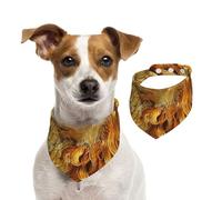 Double Sided Cotton Dog Birthday Bandana Girl Boy, Washable The Golden African Lion Dog Scarf Bibs for Small Medium Large Unisex Dogs Cats Pets Small