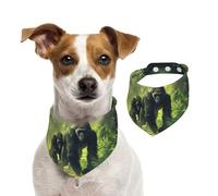 Double Sided Cotton Dog Birthday Bandana Girl Boy, Washable The Gorilla Crossing Dog Scarf Bibs for Small Medium Large Unisex Dogs Cats Pets Medium