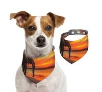 Double Sided Cotton Dog Birthday Bandana Girl Boy, Washable The Lonely Elephant Under The Sunset Dog Scarf Bibs for Small Medium Large Unisex Dogs Cats Pets Medium