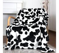 Double Sided Cow Print Blanket Soft Warm Cow Print Throw Blanket Lightweight Fleece Blanket with Cow Print Couch Bedroom Living Room Outdoor Camping Travel 50x60 inch Perfect Cow Gift Kids Adults