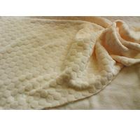 Double Sided Cuddle Soft Fleece Fabric Material - Bubble Ivory, 1Mtr 150cmx100cm