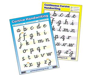 Double Sided Cursive Handwriting English Literacy Childrens Pupils School Classroom Display Wall Poster A2 Primary Teaching Services