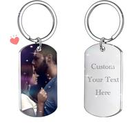 Double Sided Custom Keyring UK with Picture Personalised Engraving Photo Drive Safe Text Keepsakes Double-Sided Custom Keyring UK with Picture Gift for Boyfriend Girlfriend Valentines Day Gifts