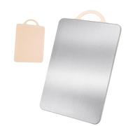 Double-Sided Cutting Board, 304 Stainless Steel and PP | Chopping Board with Handle, Juice Groove and Non-Slip Pads(39x28cm)