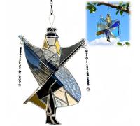 Double-sided Dancing King Pattern,Handmade Acrylic Stained Glass Effect Wind Spinner Sun Catchers for Windows & Garden,Hanging Decorations & Ornaments for Home,Porch,Yard,Vintage Light Catcher