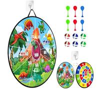 Double Sided Dartboard with Dinosaur or Classic Design, This Foldable Throwing Game is a Fun Outdoor Game for Various Occasions