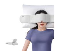 Double Sided Deep Sleep Eye Mask, Weighted 3D Contour Mask for Light Blocking and Pressure Relief, Removable Washable Hypoallergenic for Travel, Naps and Meditation (Light Gray)