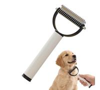 Double Sided Dematting Comb for Cats & Dogs, Undercoat Rake, Safe Deshedding Grooming Tool, Gentle Matt Remover Detangler for Long Thick Haired Pets, Ergonomic Pet Grooming Brush (B)