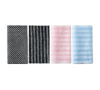 Double Sided Derma Scrubber - 4 Pieces Wash Cloth for Shower, Back & Body Polisher Cleaning Cloth | Men Ladies Toilet Epidermis Purification Salon
