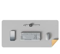 Double-Sided Desk Pad Leather Desk Mat Cork Desk Pad Protector Large Mouse Pad Waterproof Desk Pad for Office/Home for Office(Gray,90x43 cm)