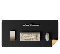 Double-Sided Desk Pad Leather Desk Mat Cork Desk Pad Protector Large Mouse Pad Waterproof Desk Pad for Office/Home for Office and Home(Black,90x43 cm)