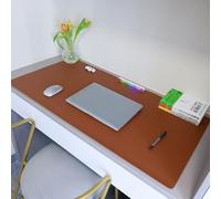 Double-Sided Desk Pad, Non-Slip PU Leather Table Protector Cover, Home and Office for Laptop Large Mouse Pad Write Work Game Study (Brown Gray,100x50cm)