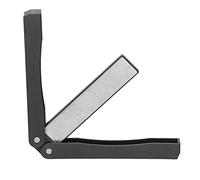 Double Sided Diafold Sharpener, 400/600 Grit Foldable Fan Shape Knife Sharpener, Mini Portable Whetstone for Outdoor Garden Farm Tools Sharpening with Non-Slip Handheld, Black, 1.3Inch